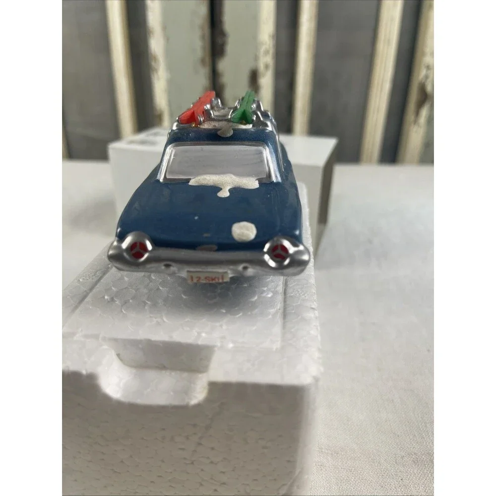 Dept. 56  1996 “Heading for the Hills” Blue Car w/Ski Rack & Snow